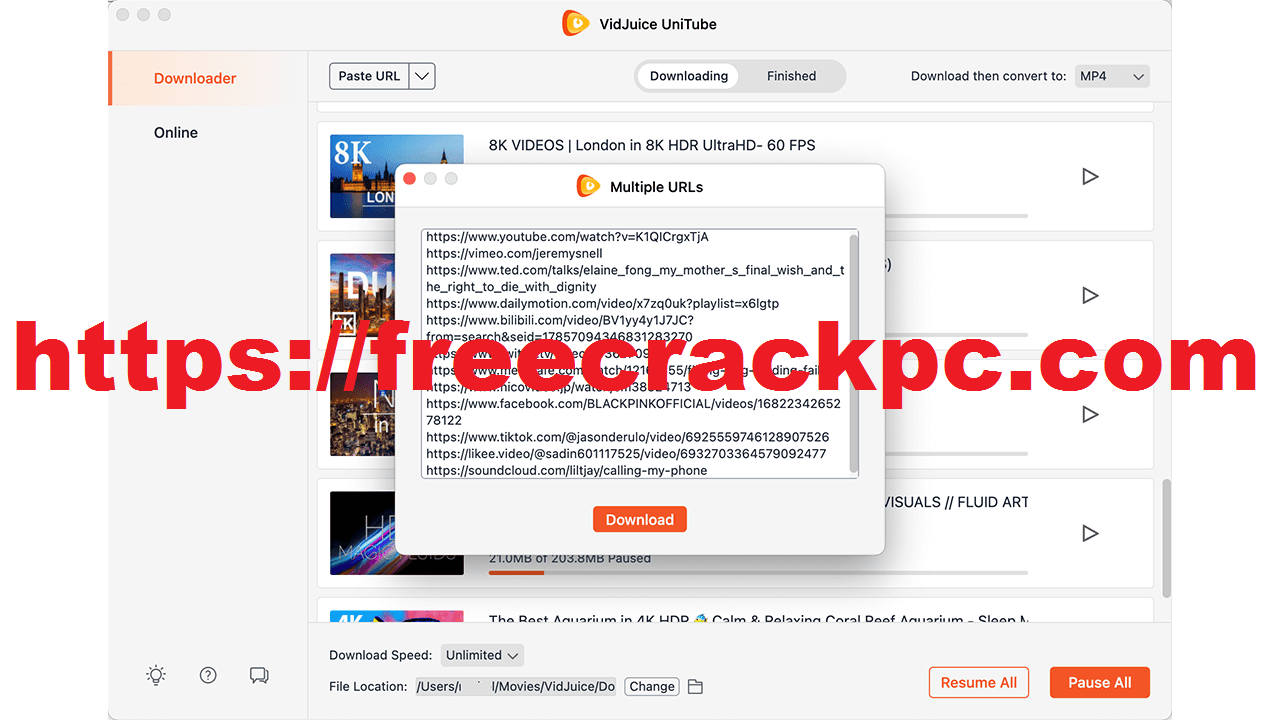 VidJuice UniTube Crack 3.3.2 Plus Keygen Free Download