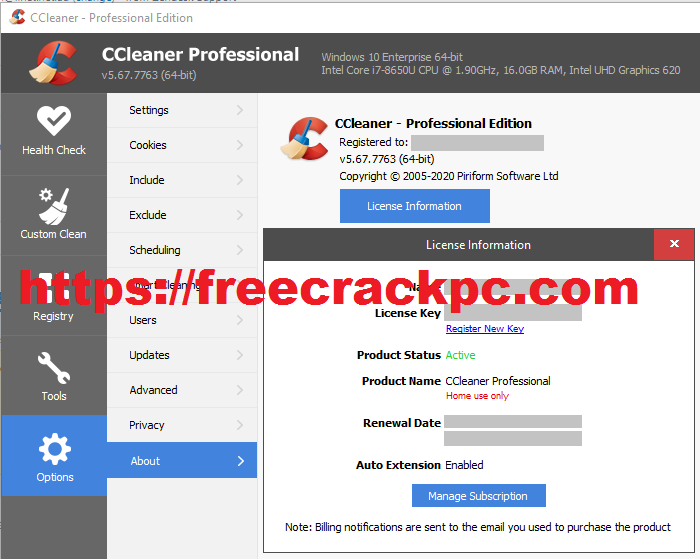 CCleaner Pro Crack 5.82.8950 Plus Keygen Free Download